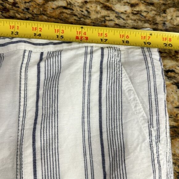 Victoria’s Secret Flax Cotton Blend Striped Straight Leg Pants Size 14 - Picture 6 of 8